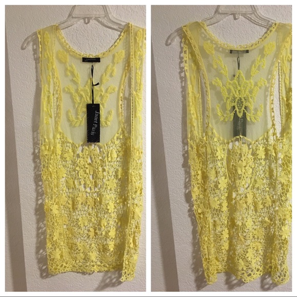 Yellow Lace Cardigan (NWOT) - Picture 1 of 4